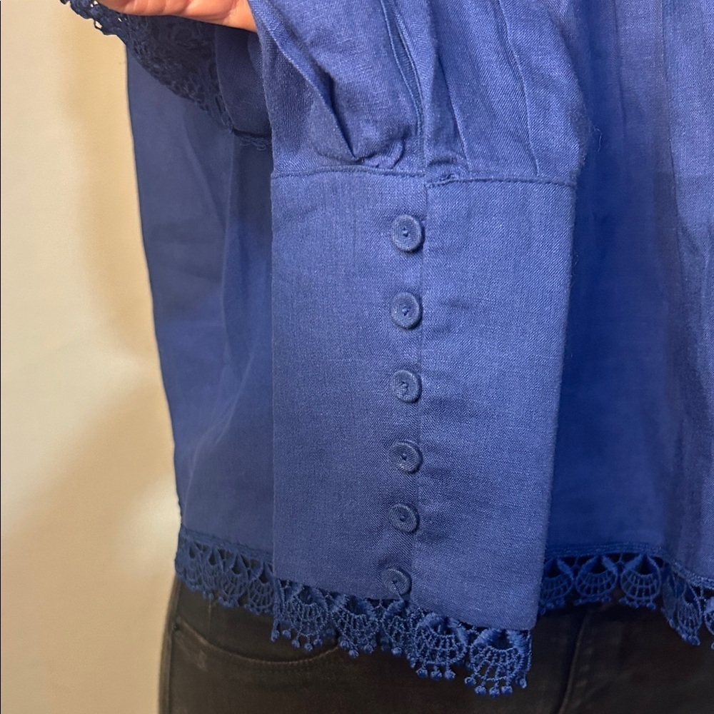Salsa Jeans Women’s Top Blouse Long Sleeved Embroidered Size Medium - Picture 7 of 16